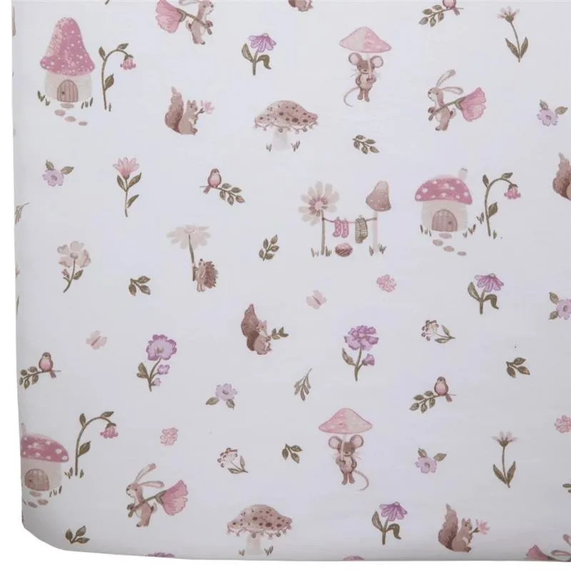 Living Textiles - Cotton Jersey Fitted Sheet, Mushroom House - Image 3