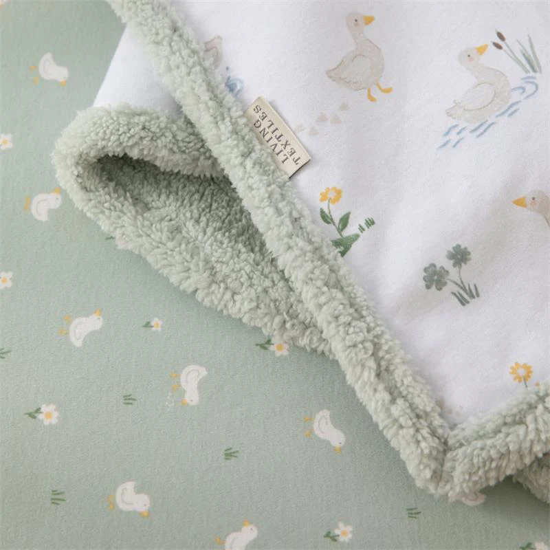Living Textiles - Jersey Sherpa Blanket, Goosey Goosey - Image 3