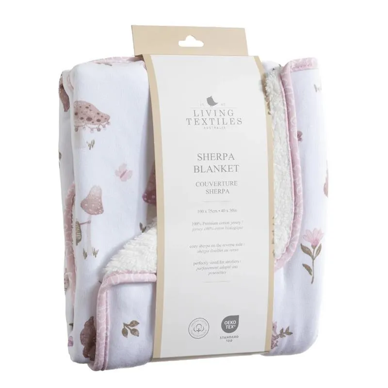 Living Textiles - Jersey Sherpa Blanket, Mushroom House - Image 2