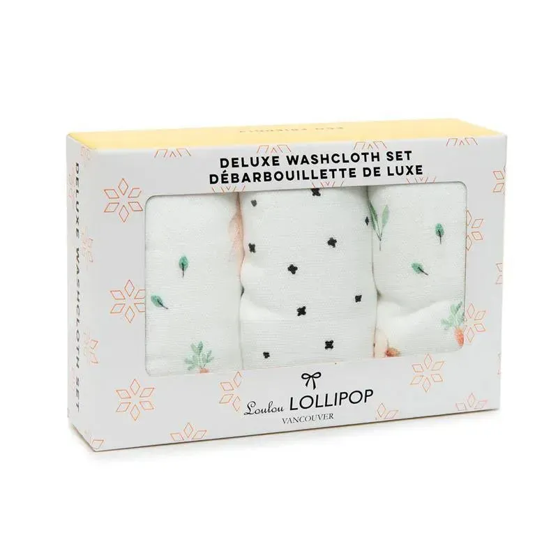 Loulou Lollipop - 3Pk Washcloth Set, Bunny Meadow - Image 2