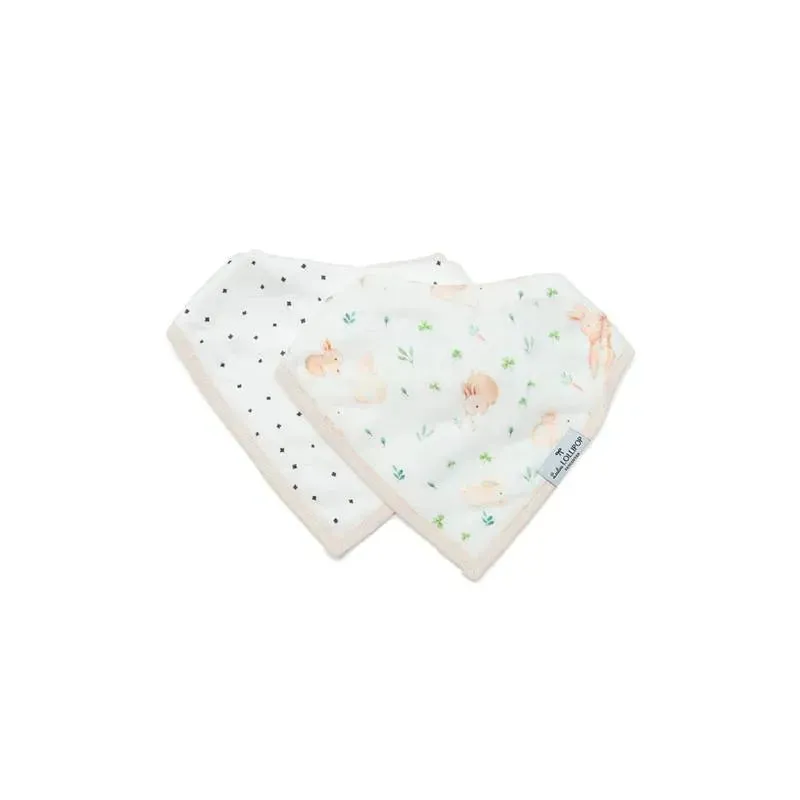 Loulou Lollipop - Bib Set Muslin, Bunny Meadow