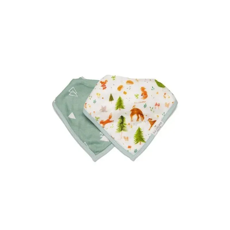 Loulou Lollipop - Bib Set Muslin, Forest Friends