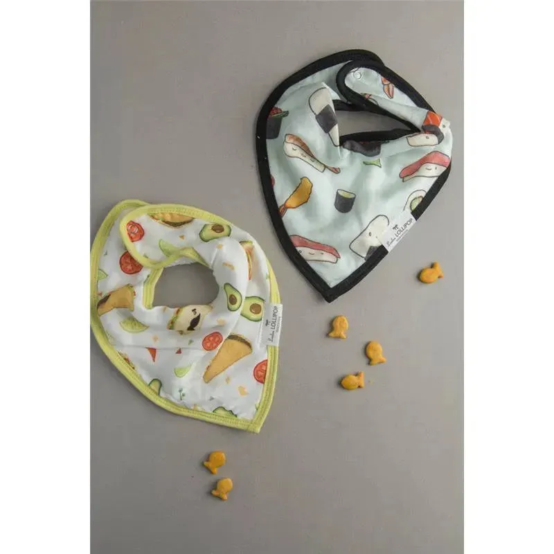 Loulou Lollipop - Bib Set Muslin, Sushi/Taco - Image 3