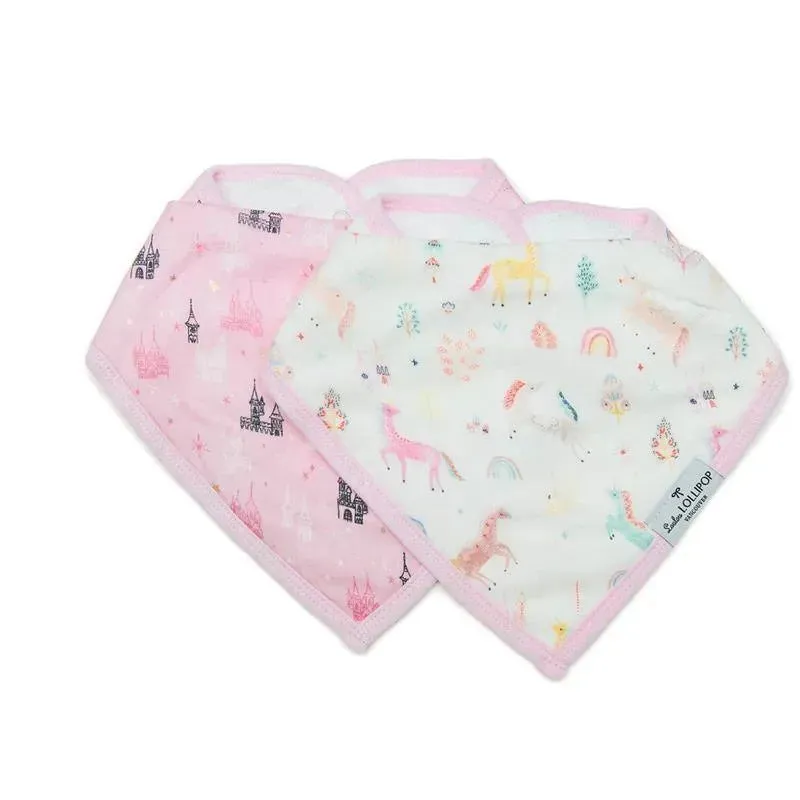 Loulou Lollipop - Bib Set Muslin, Unicorn Dream