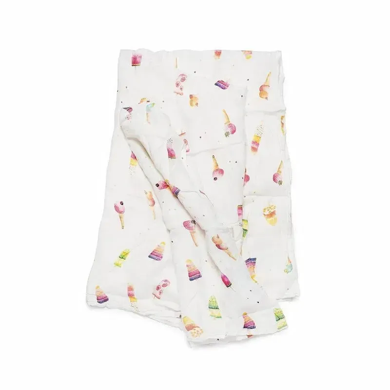 Loulou Lollipop Ice Cream Bamboo Swaddle Blanket - Image 2