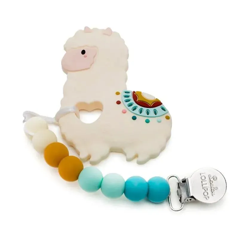 Loulou Lollipop Llama Teether Set With Clip