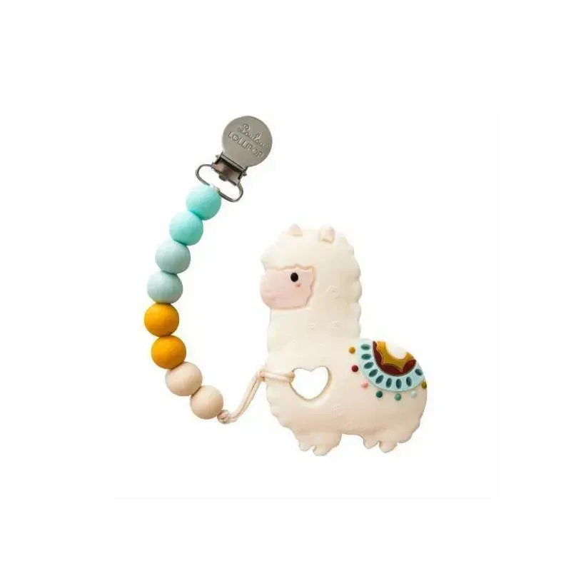 Loulou Lollipop Llama Teether Set With Clip - Image 2