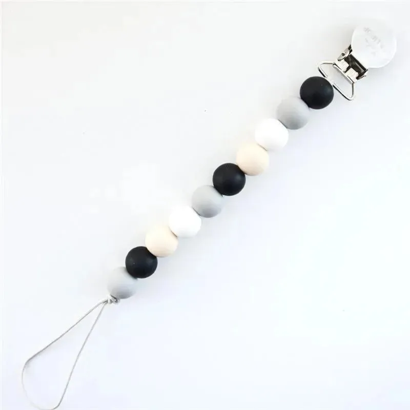 Loulou Lollipop - Lolli Pacifier Clip, Black Neutral