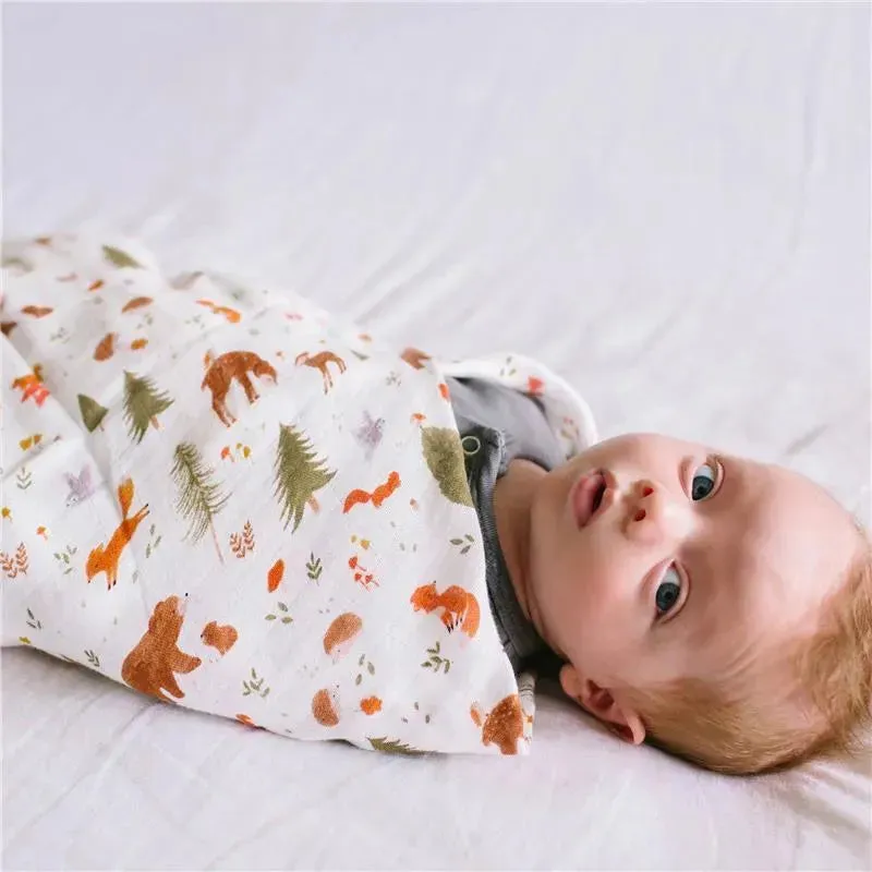 Loulou Lollipop Muslin Baby Swaddle - Forest Friends - Image 5
