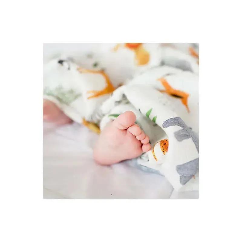 Loulou Lollipop Muslin Baby Swaddle - Safari Jungle - Image 4