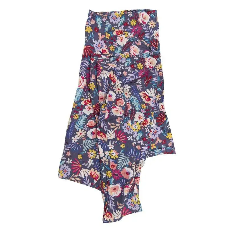 Loulou Lollipop - Muslin Swaddle, Dark Field Flowers