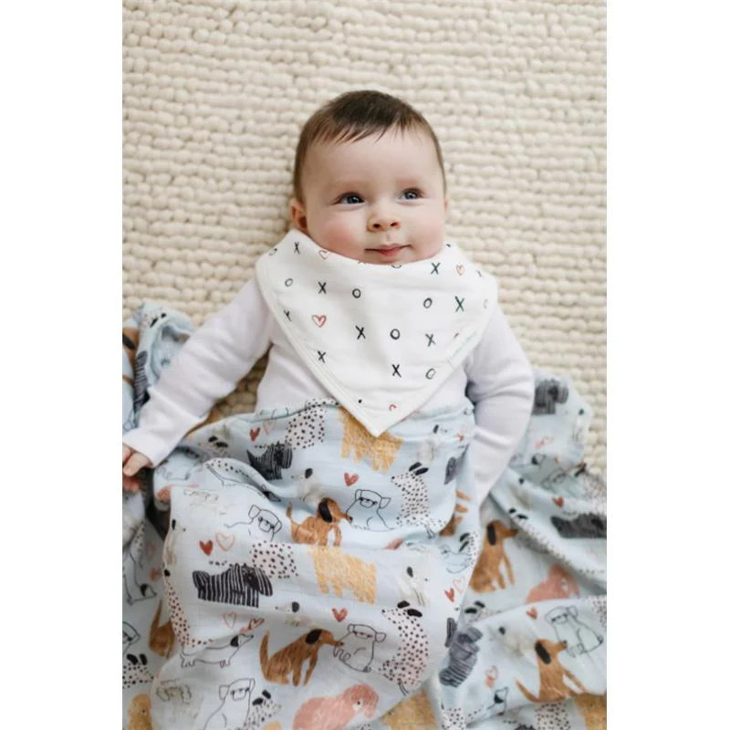 Loulou Lollipop Muslin Swaddle Honey Puppies - Image 2
