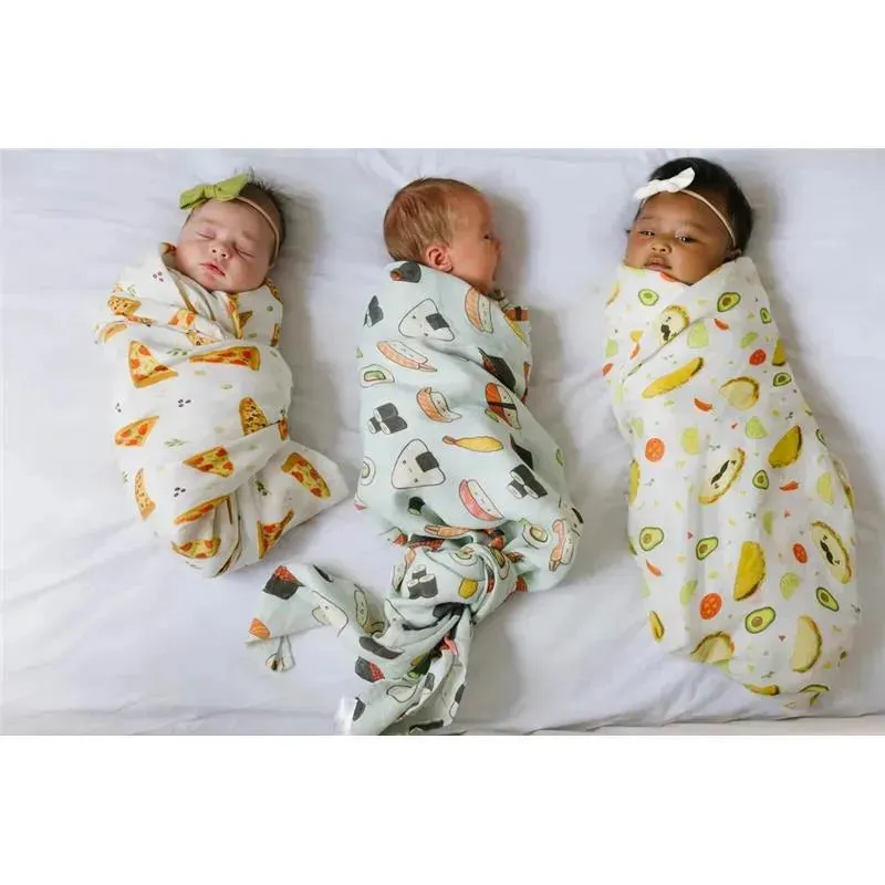 Loulou Lollipop - Pizza Swaddle Blanket 1Pk - Image 4