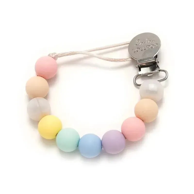 Loulou Lollipop - Silicone Pacifier Holder, Cotton Candy