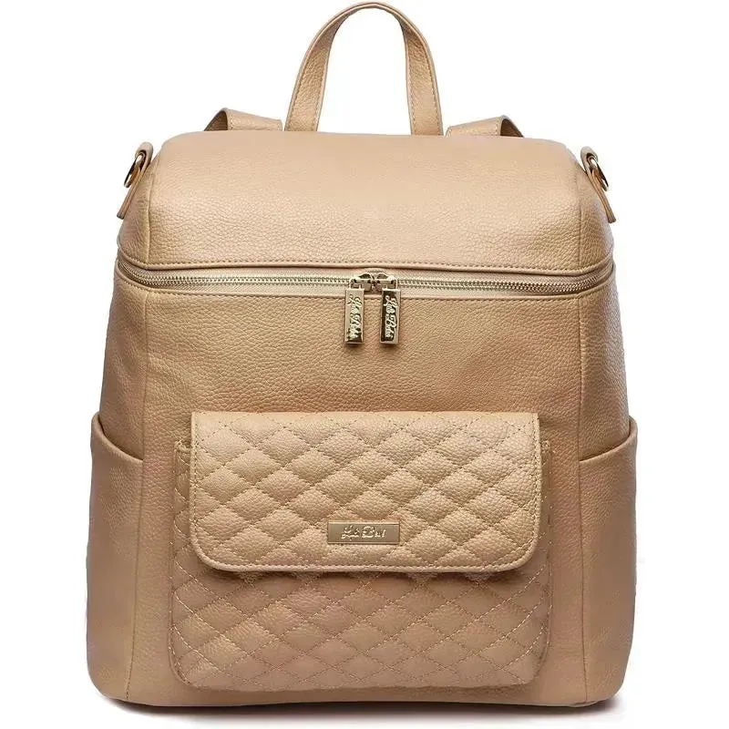 Luli Bebe - Monaco Diaper Bag Backpack, Latte-Brown