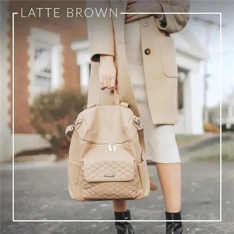Luli Bebe - Monaco Diaper Bag Backpack, Latte-Brown - Image 4
