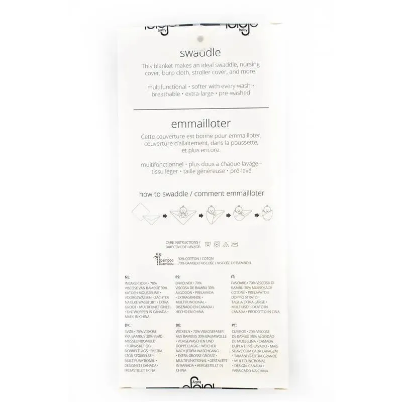 Lulujo Baby Bamboo Muslin Swaddle Blanket, Hugs & Kisses | Muslin Swaddle - Image 2