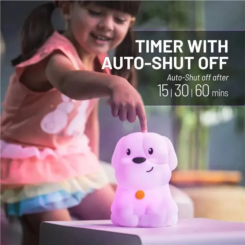 LumieWorld - Lumipets Rechargeable Night Light for Kids, Silicone Nursery Light, Puppy - Image 4