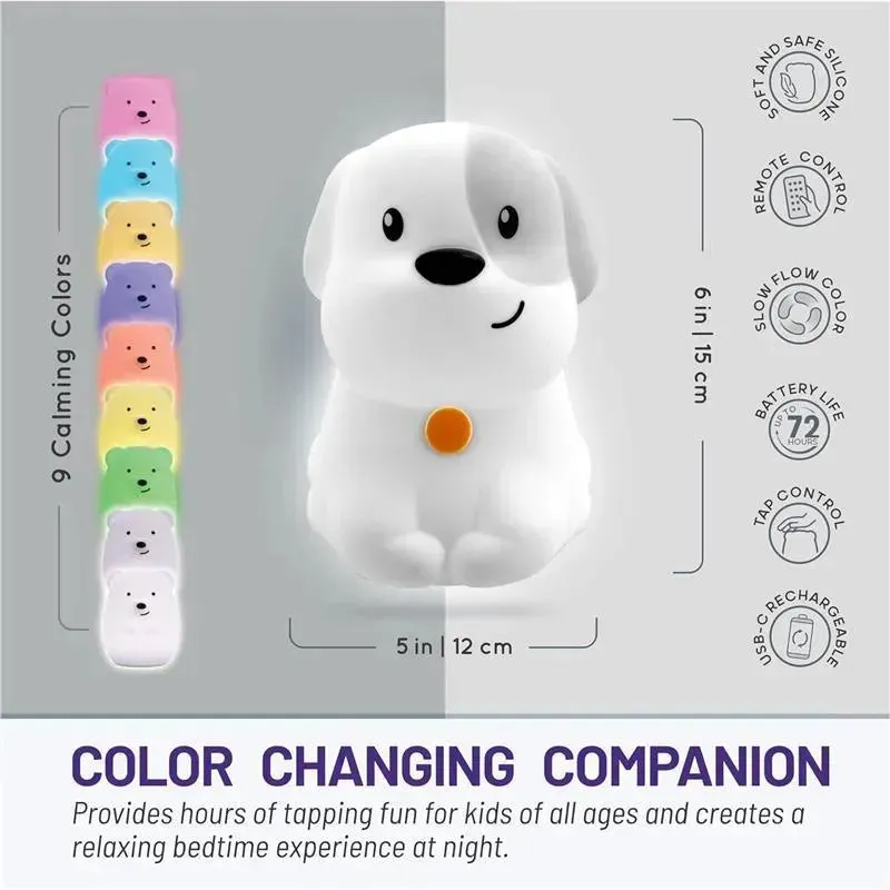 LumieWorld - Lumipets Rechargeable Night Light for Kids, Silicone Nursery Light, Puppy - Image 9