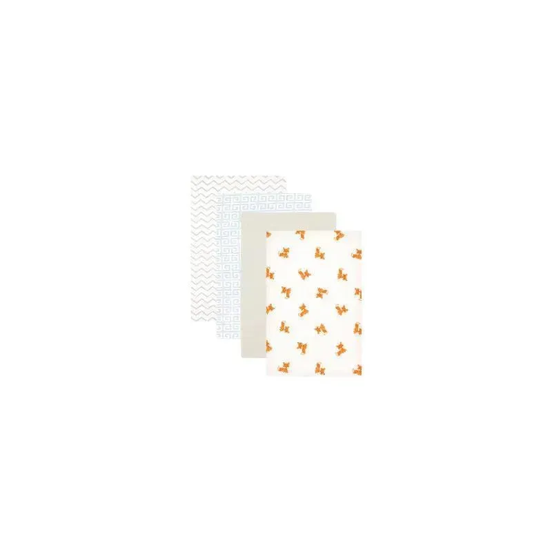 Luvable Friends - 4Pk Fox Flannel Receiving Blankets