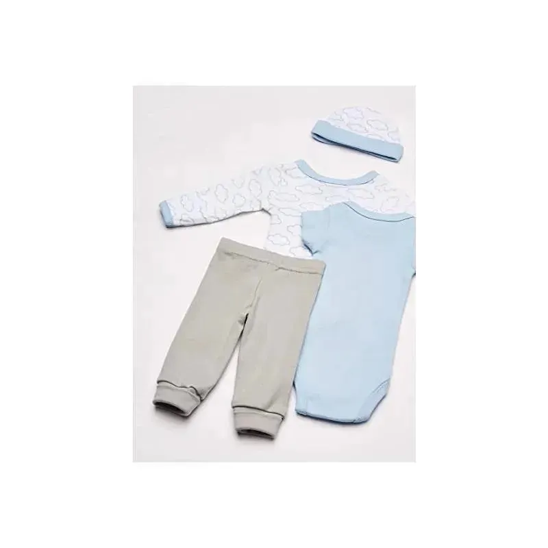 Luvable Friends - 4Pk Baby Boy Cotton Preemie Layette Set - Image 2