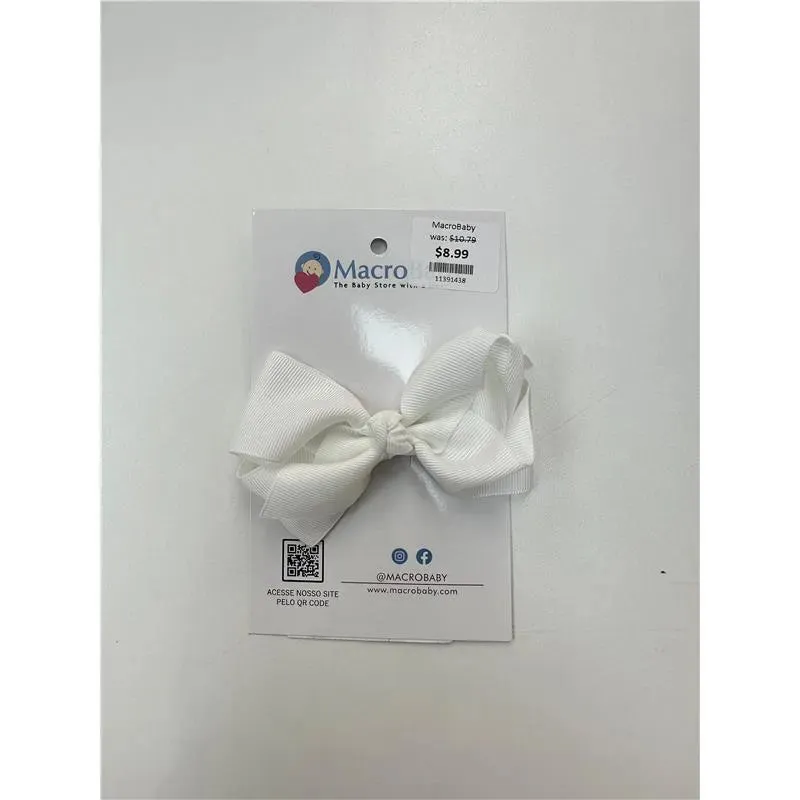 MacroBaby - Hair Bow Medium, White