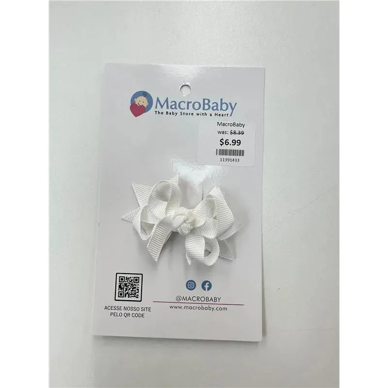MacroBaby - Hair Bow Mini, White