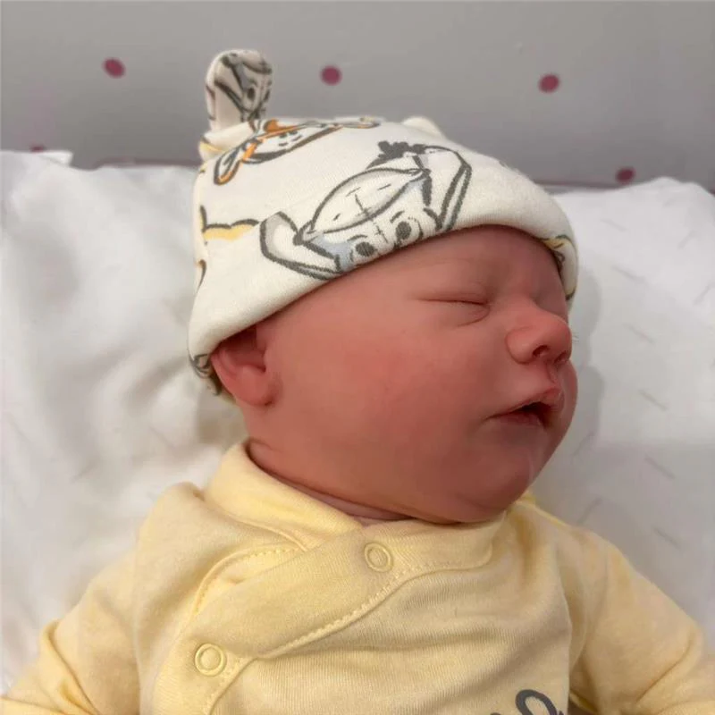 Macrobaby Reborn Baby Dolls - V Baby Brooklyn(Light Brown Painted Hair/Closed Eyes) - Image 3