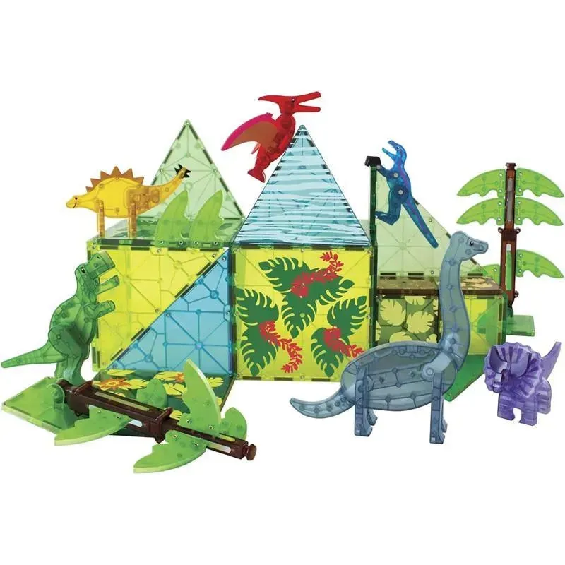 Magnatiles - Dino World XL 50-Piece Magnetic Construction Set - Image 3