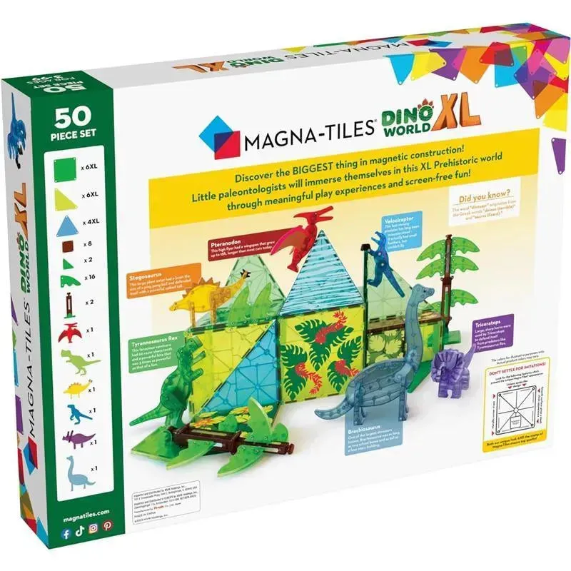 Magnatiles - Dino World XL 50-Piece Magnetic Construction Set - Image 4