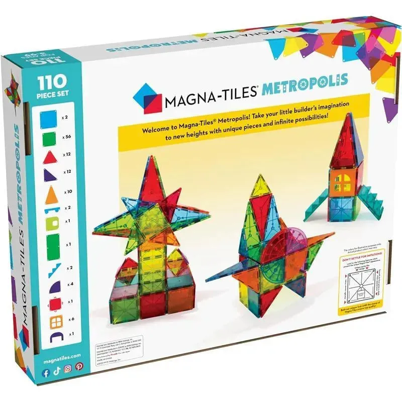 Magnatiles - Metropolis 110-Piece Magnetic Construction Set - Image 5