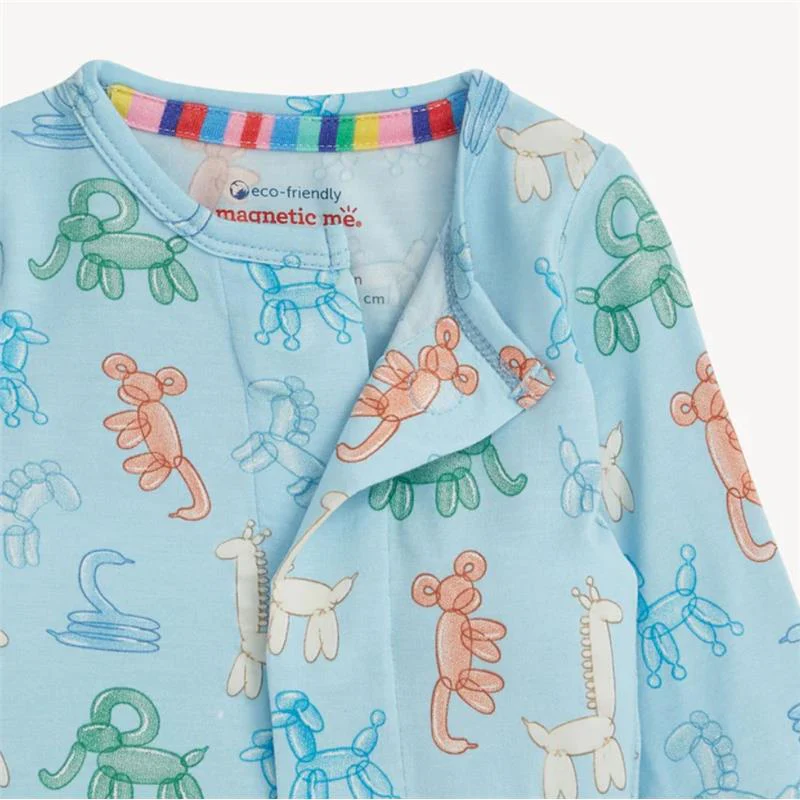 Magnetic Me - Baby Blue Party Animals Glow Dark Modal Footie - Image 3