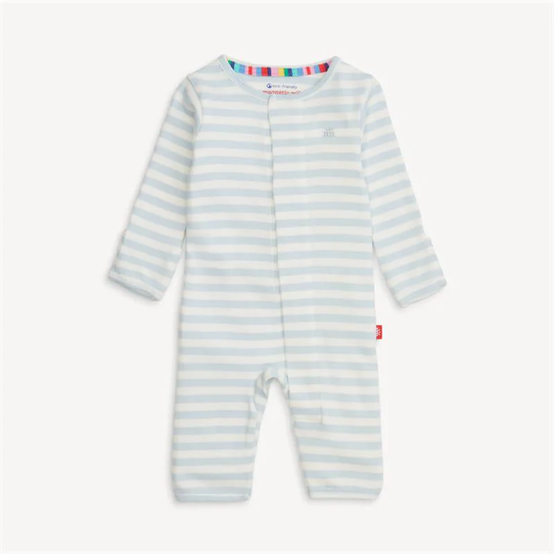 Magnetic Me - Baby Boy Blue Stripe Organic Cotton Coverall
