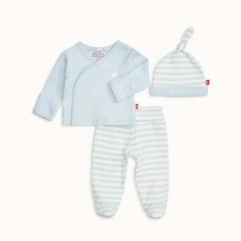 Magnetic Me - Baby Boy Blue Stripe Organic Cotton Kimono