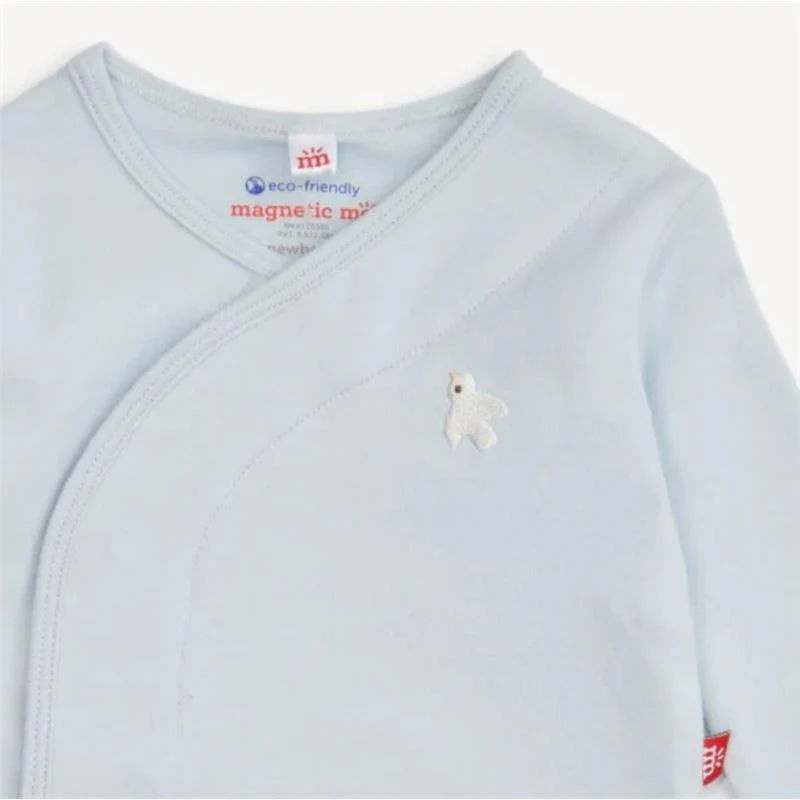 Magnetic Me - Baby Boy Blue Stripe Organic Cotton Kimono - Image 2