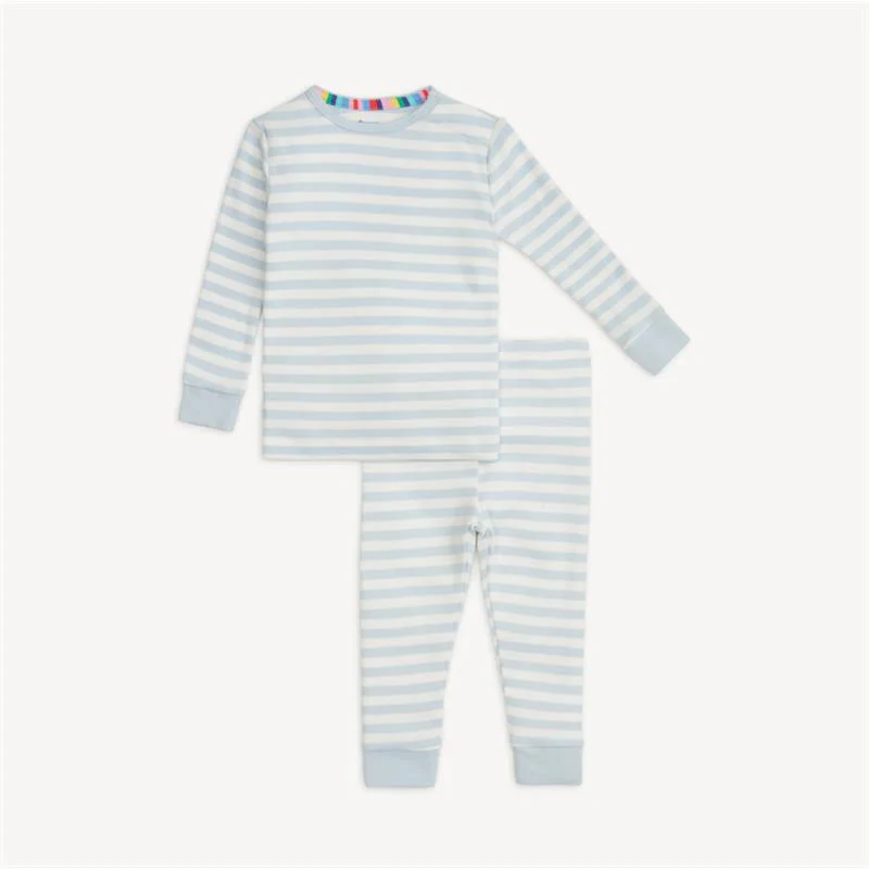 Magnetic Me - Baby Boy Blue Stripe Organic Cotton Long Sleeve Pajamas