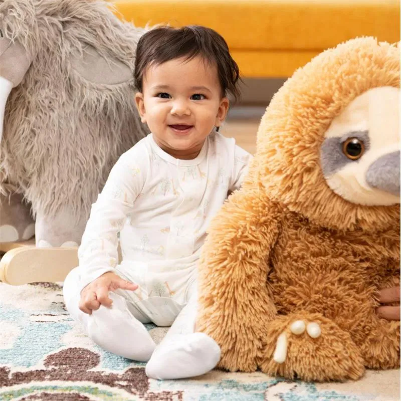 Magnetic Me - Baby Cotton White Safari Footie