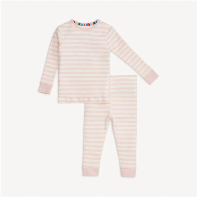Magnetic Me - Baby Girl Pink Stripe Organic Cotton Long Sleeve Pajamas
