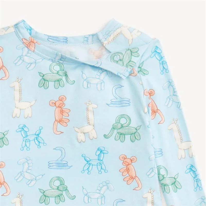 Magnetic Me - Blue Party Animals Glow In The Dark Mo Long Sleeve Pajamas - Image 3