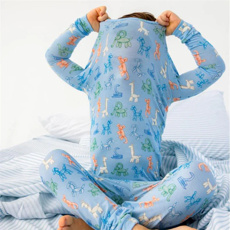Magnetic Me - Blue Party Animals Glow In The Dark Mo Long Sleeve Pajamas - Image 5