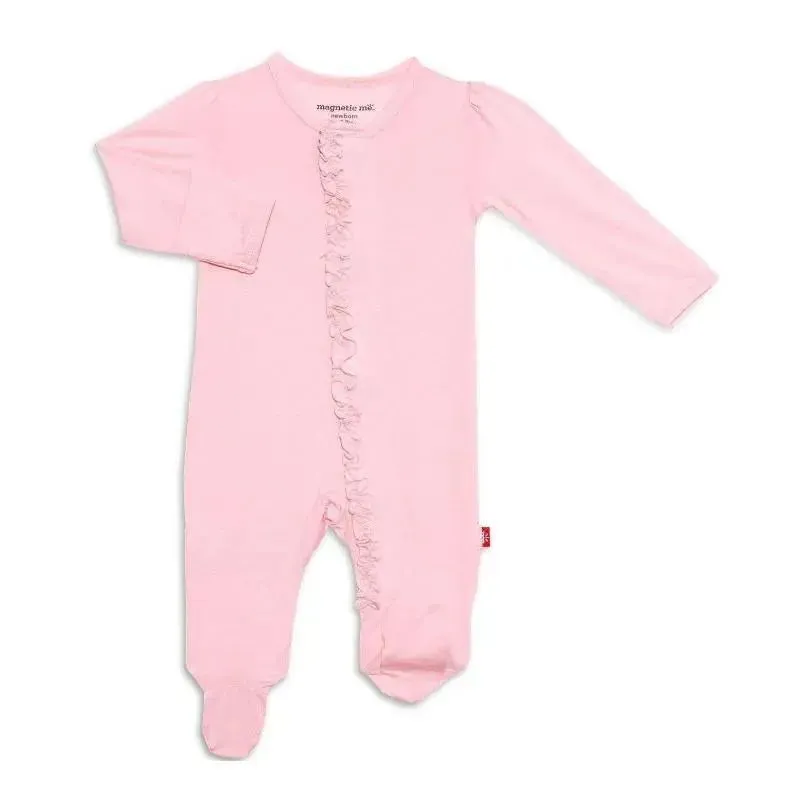 Magnetic Me - Pink Dogwood Modal Magnetic Baby Organic Footie