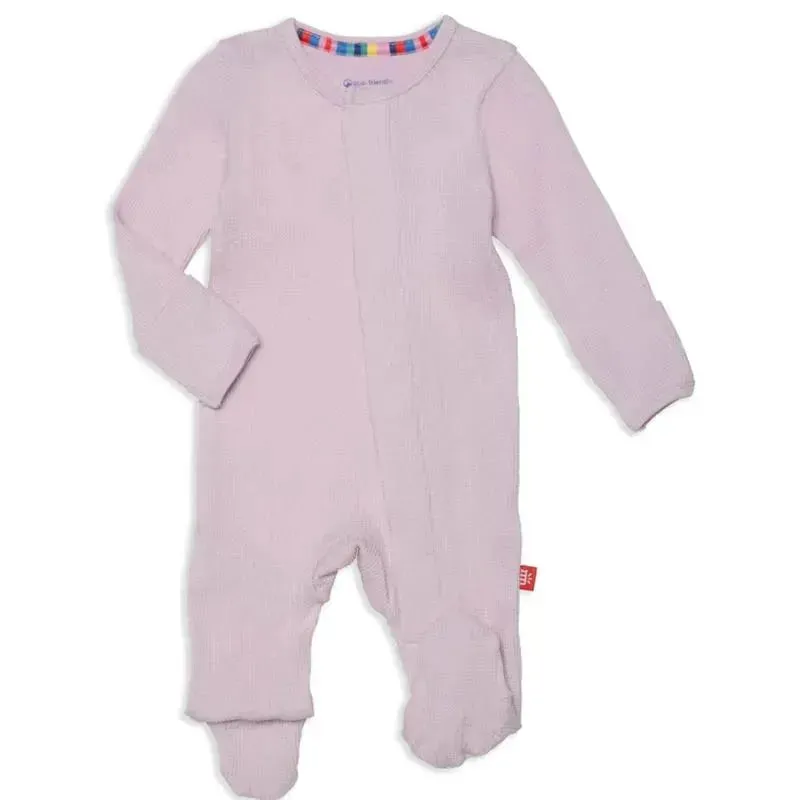 Magnificent Baby - Lilac Snow Waffle Modal Footie