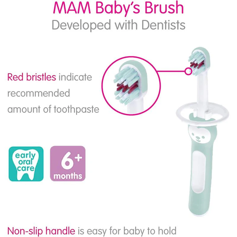 Mam - 2Pk Baby Toothbrush Pink, 6M - Image 5