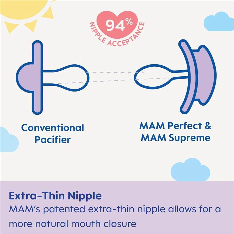 Mam - 2Pk Perfect Night Baby Pacifier Girl, 6/16M - Image 6