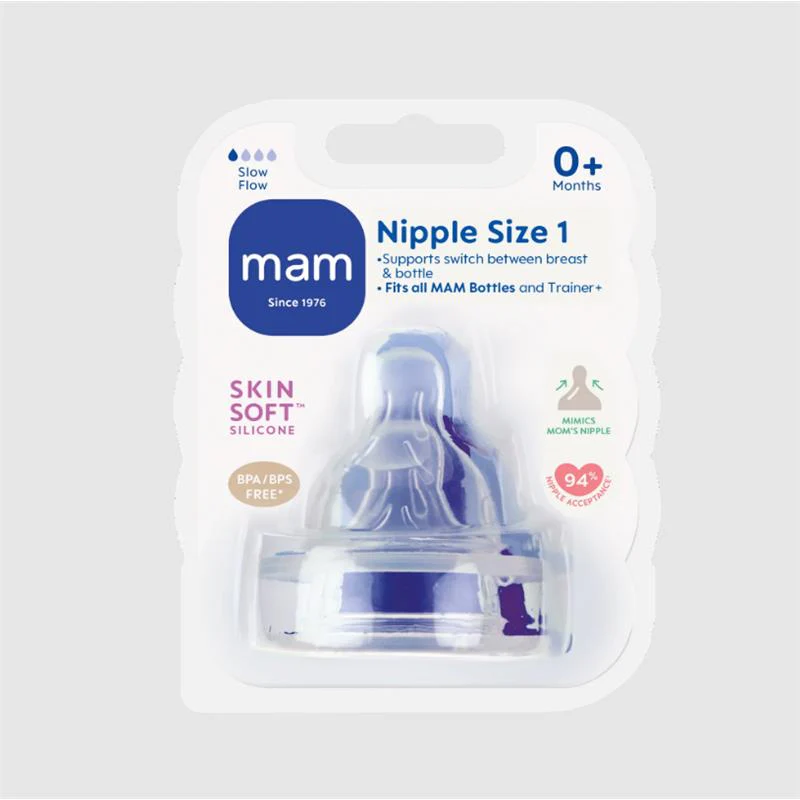 Mam - 2PkTeat/Spout Extra Slow Flow Nipple Unisex, 0M+ - Image 5