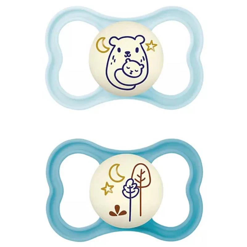 Mam - 2Pk Air Night Orthodontic Pacifier Boy, 6/16M