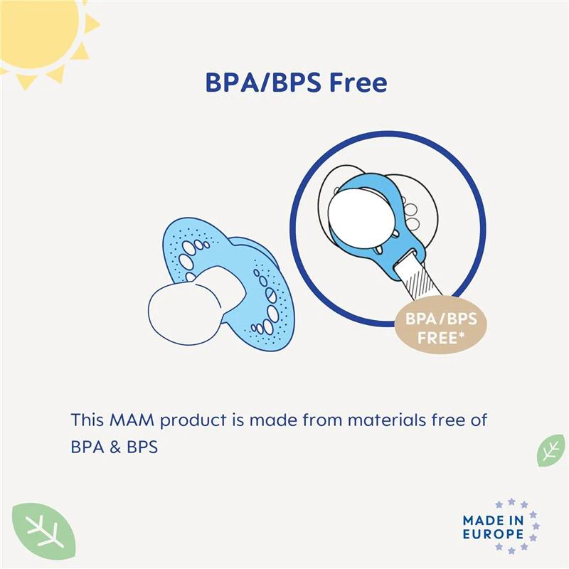 Mam - 2Pk Clips for Pacifiers with Fasteners and Flexible Rings Boys, Designs May Vary - Image 3