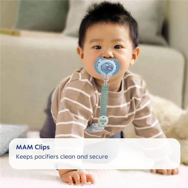 Mam - 2Pk Clips for Pacifiers with Fasteners and Flexible Rings Boys, Designs May Vary - Image 5