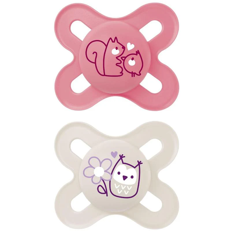 Mam - 2Pk Original Start Matte Baby Pacifiers Girl, 0/3M