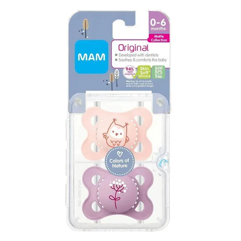 Mam - 2Pk Matte Deco Pacifier Girl 0/6M - Image 4